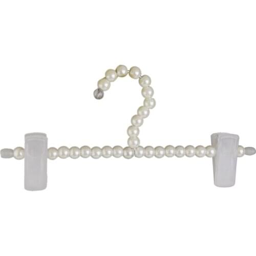 White ABS Pearl Childrens Kids Clothes Trouser Sock Pant Clip Hanger Holder Rack