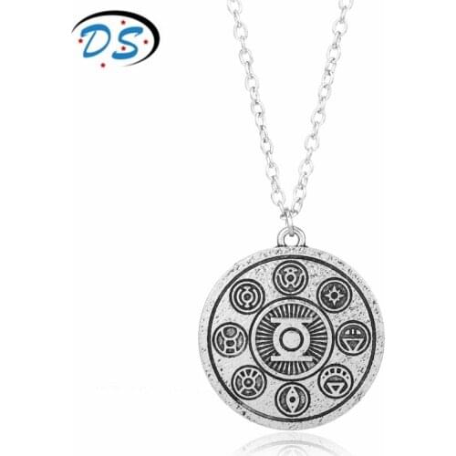 Vintage Accessories Necklace Superhero Green Lantern Jewelry Necklace Link Chain Necklace Colar