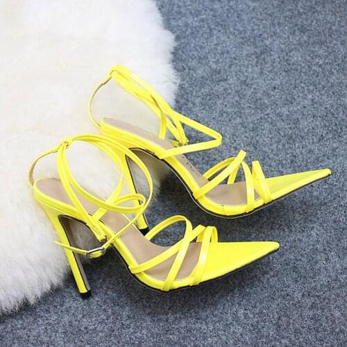 Multi Collocation Sexy Heels Ankle Cross Bandage Sandals Gladiator Woman Shoes Femme Open Toe High Heels Sandals