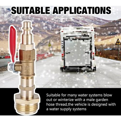 1Pc Winterize Quick Adapter Blowout Adapter For Garden Hose Threading with 1/4" Male Quick Plug & 3/4" Female