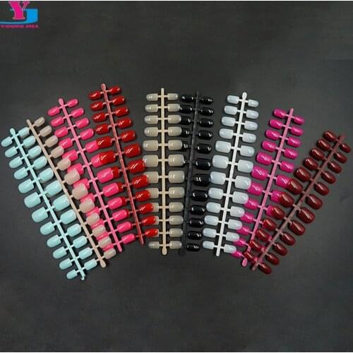 10pcs/set Press On Nails 24tips/pcs Nail Polish UV Gel Faux Ongles Short Design Colorful Artificial False Nail Art Tips Display