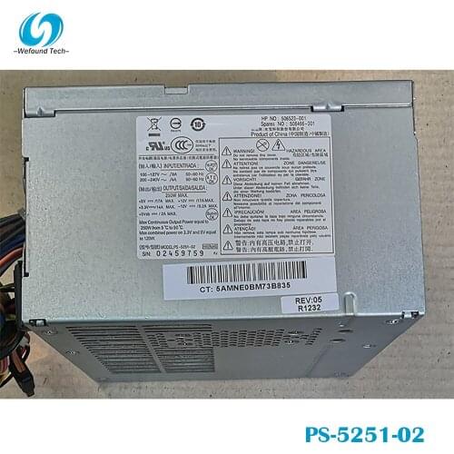 100% working power supply for PS-5251-02 506523-001 508466-001 100-240V MAX 250W