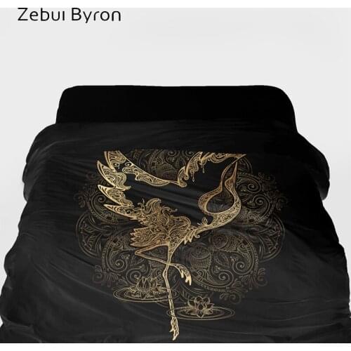 3D Duvet Cover King/queen/custom size,Blanket/comforter Cover 220/240,Quilt cover for 90/150 bed,Bedding Exquisite golden Crane