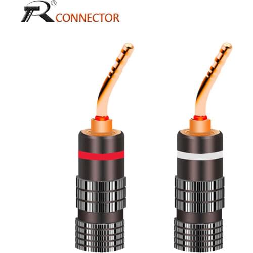2PCS Gun metal HIFI Banana Connector Nakamichi Brass Gold Plated 4MM Banana Plug Aluminum Shell For Musical Speaker Cable Plugs