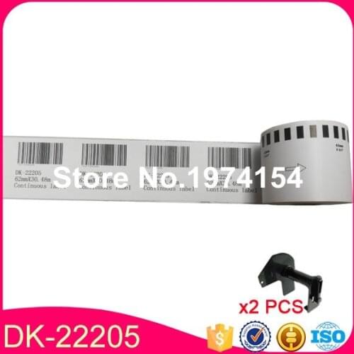 40 Refill Rolls Compatible DK-22205 Label 62mm*30.48M Continuous Compatible for Brother Label Printer White Paper DK22205