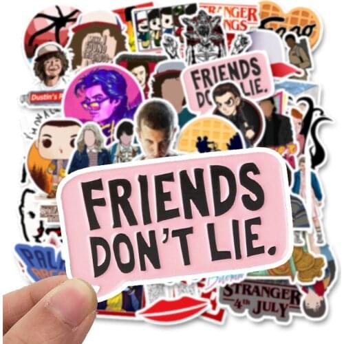 50pcs American TV Series Stranger Things Stranger Things 3 Travel Trolley Bumper Stickers Waterproof Graffiti Adhesive Paper