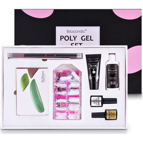 8pcs/kit Poly Set LED UV Gel Varnish Nail Polish Art Kit Quick Building for Nails Extension Hard Gel Kit Gift Box