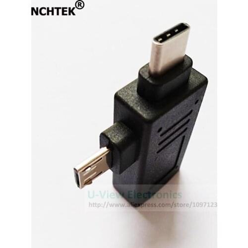 NCHTEK 2 In 1 USB 3.1 Type C Male + Micro USB2.0 Male To USB 3.0 Female OTG Adapter Converter/Free shipping/5PCS