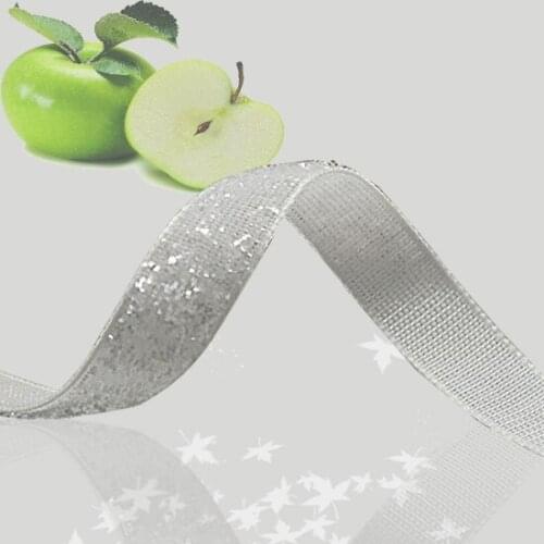 White Elastic Glitter Velvet Ribbon Headband Ribbon 3/8" Elastic Velvet Glitter Ribbon Price Negotiated