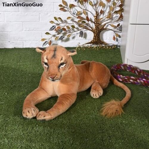 Large 75cm simulation lioness plush toy female lion doll , throw pillow birthday gift h2233