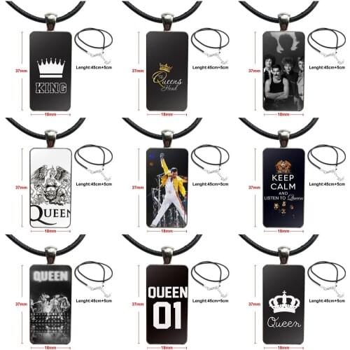 For Child Freddie Mercury Classic Rock Band Queen Brand Steel Color Jewelry Fashion Statement Necklace Glass Necklaces Pendants