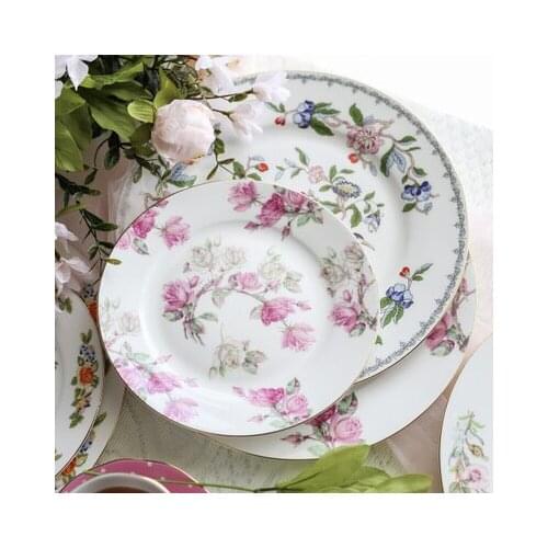 Export Bone China Western Dishes Creative Steak Plate Ceramic Salad Fruit Plate Home Hotel Set Table Model Disc Tableware