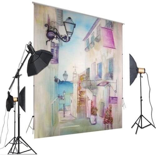 HUAYI Photography Backdrops Backgrounds For Photo Studio Oil Painting Background Street Backdrop XT- 7276