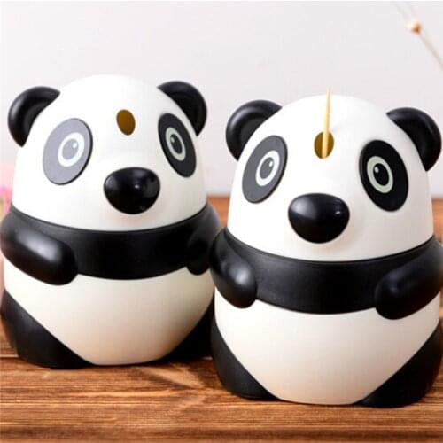 Creative Automatic Toothpick Holder Cartoon Panda Box Fashion Personality Cute Feature Panda Toothpick Holder Toothpicks Box
