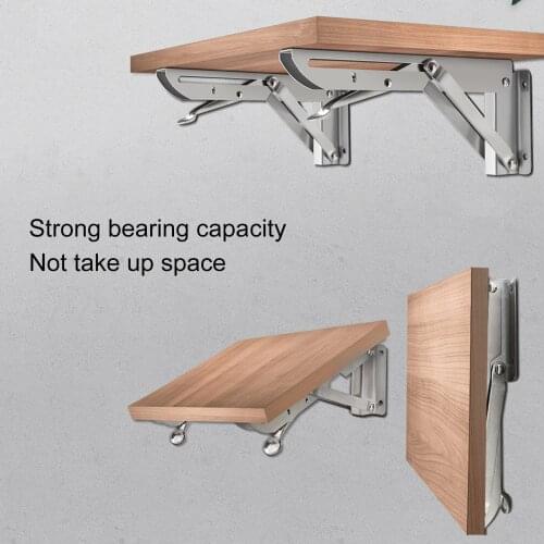 2PCS 10 /12inch Folding Bracket,Stainless Steel White Black Iron Bracket,Adjustable Wall Support Table, DIY Furniture Hardware