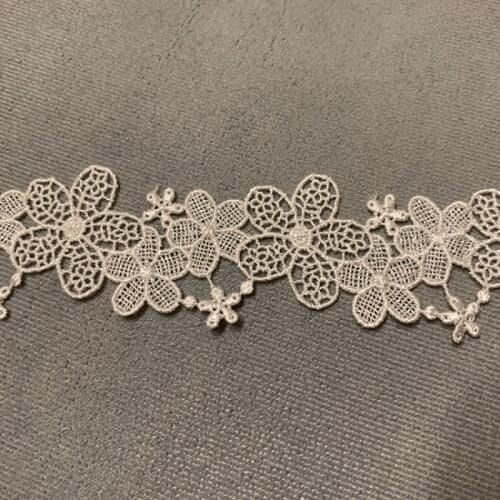 2 yard 45mm wide Water soluble Lace Hollow Embroidered Flower Ribbon for Diy Craft Curtain Clothing Sewing Trim Accessories Deco