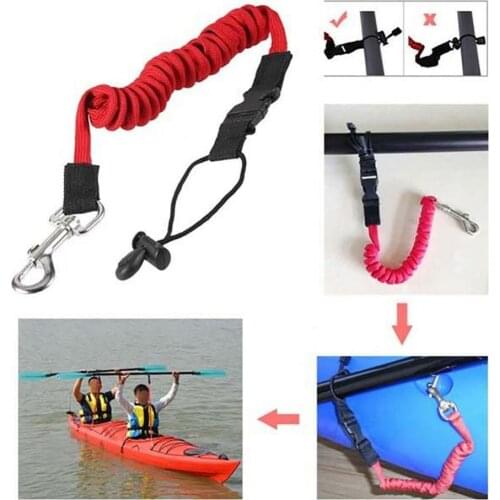 60%HOTKayak Canoe Inflatable Boat Paddle Elastic Coiled Leash Cord Oar Rope Tether