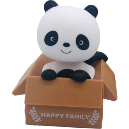 Cute China Symbol Panda in Box Figurine Home Office Desktop Ornament