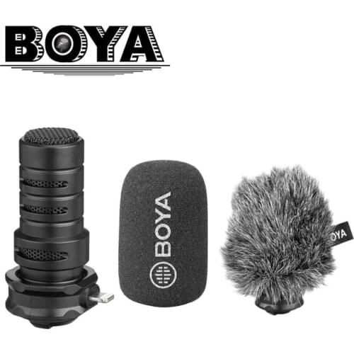 BOYA DM-200 Digital Stereo Mobile Microphone for iPhone Xs Max Xr X 8 7 Plus Condenser Record Microphone with Lightning Input