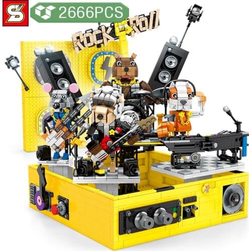 SY BLOCK High-tech ideas Music Box Stage With Speaker Building Blocks Ideas Educational Toys Birthday Gift For Children