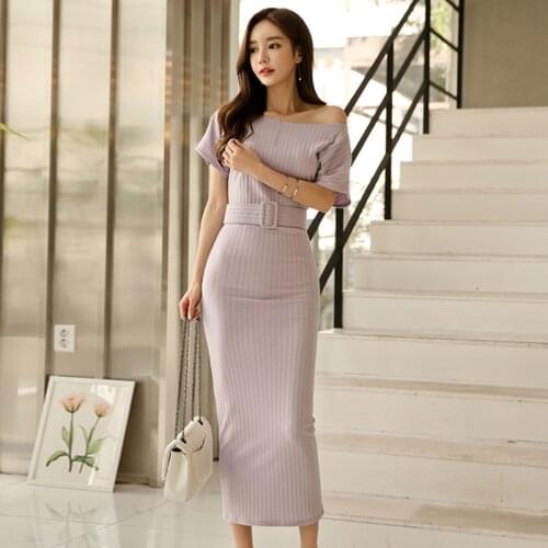 New arrival women vintage off shoulder dress fashion casual comfortable party elegant high quality backless sexy pencil dress
