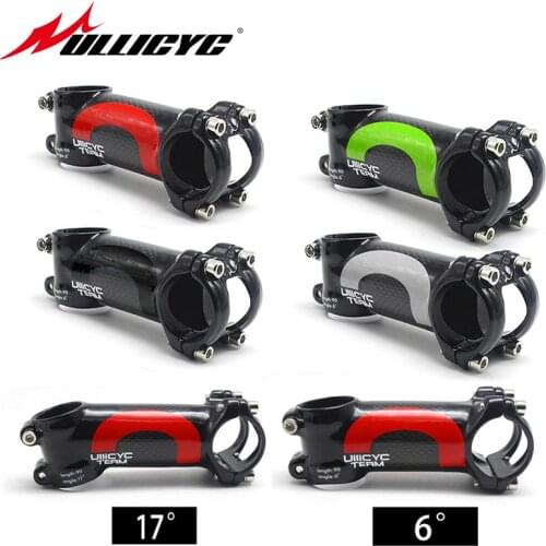 New arrive Ullicyc 5 color alloy + 3k carbon 6 degree 17 degree stem mountain bike road bike stem frok 28.6mm bar 31.8mm LGA01