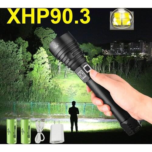 New XHP90.3 Most Powerful Led Flashlight 18650 USB Rechargeable Tactical flashlight XHP90 XHP70 Zoom hunting Torch flash light