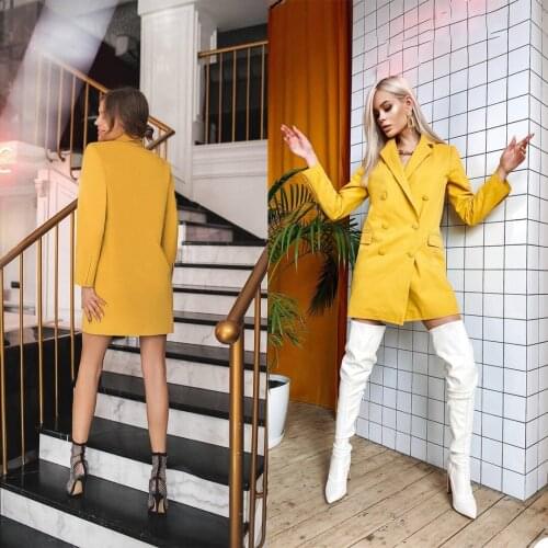 Sexy Women Blazer Dress Custom Made Young Girl Fashion Streetwear Jacket Latest New Design Double Breasted Coat