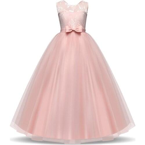 Teenage Girls Dress Summer Childrens Clothing Party Elegant Princess Tulle Baby Girls Kids Lace Wedding Ceremony Dresses