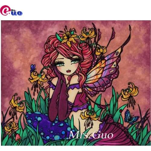 Full square round diamond 5d diy diamond embroidery Lily fairy Diamond painting cross stitch girl room decoration painting