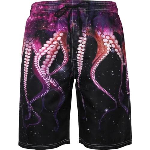 2020 Hot Mens Beach Shorts Swim Trunks Plus Size Octopus Monster Kraken Straight Hawaii Style Sea Pool Loose Dropship#A