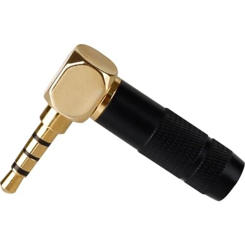 For Suitable 90 degree gold-plated 3.5mm 3-pole stereo repair headphone jack plug cable audio plug jack connector welding