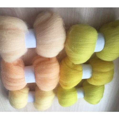 Wfpfbec DIY 70s wool fiber needle felting merino wool felt%20100%25%20wool 10g/6pcs/lot