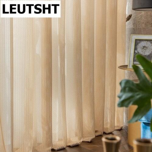 Curtains Kitchen Window Flexible Soft Living Room Light Coffee Sheer Curtains Pattern Short Tulle Drapes Single Panels