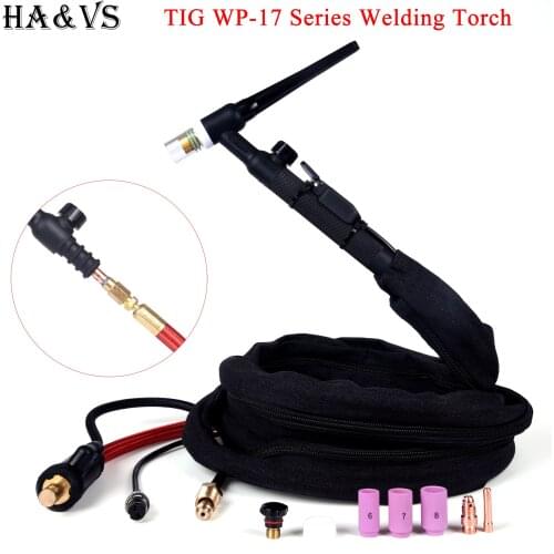 WP17 WP17FV WP17F TIG Welding Torch Gas-Electric Integrated Red Hose 4M 35-50 Euro Connector 13FT Air Cooled