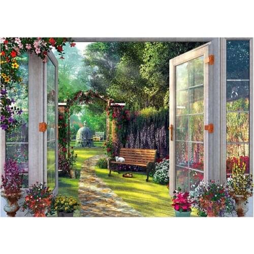 Quiet garden scenery For Embroidery Needlework 14CT Counted DMC DIY Cross Stitch Kits Handmade Art Wall Decor