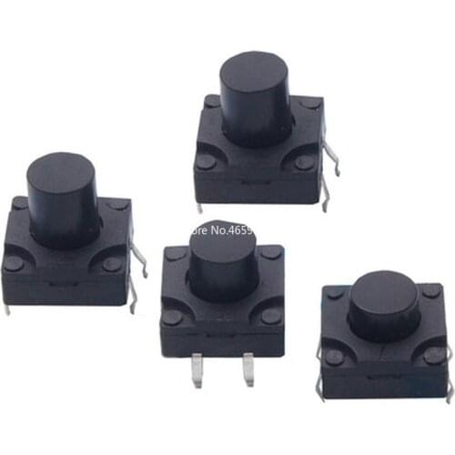 10PCS Waterproof button switch pin 12*12*6/7/8/9/10/12mm Dust-proof tact switch DIP plug-in 4P button