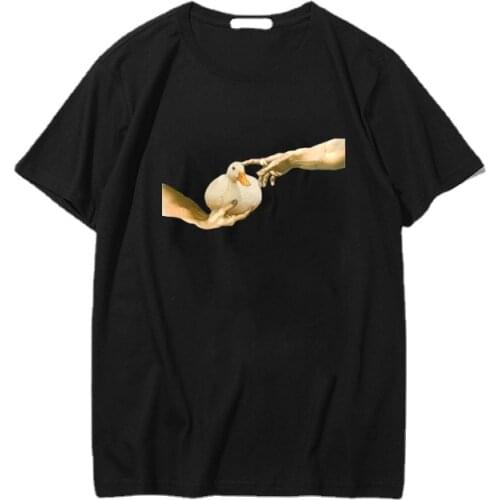 Print fun stranger things duck casual dropshipping tops album vegan Harajuku punk tees Vintage bf Ulzzang female t-shirt