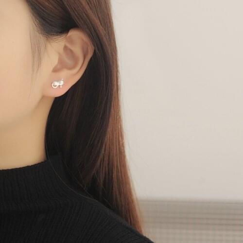 New Sweet Silver Color Cat Stud Earrings For Women Girls Elegant Wedding Gift Ear Jewelry Accessories Cute Animals Shape Earring