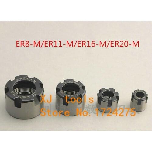 3pcs/lot ER8-M/ER11-M/ER16-M/ER20-M Nut for ER8/ER11/ER16/ER20 Collet Clamping, CNC Collet Chuck Nuts, Standard Quality Type M