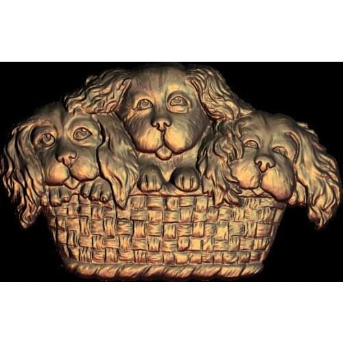 Three dogs 3D STL Model for CNC Router Engraver Carving Machine Relief Artcam aspire M33