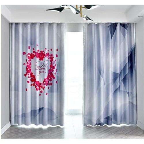 3d curtains New love modern minimalist gray curtain custom balcony bay window study windshield shading