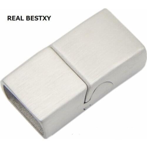 5pc/lot hole size:12.3*6.3mm 316l Stainless Steel Connectors Charm Magnet Buckle Jewelry Findings Flat Leather Bracelet clasps