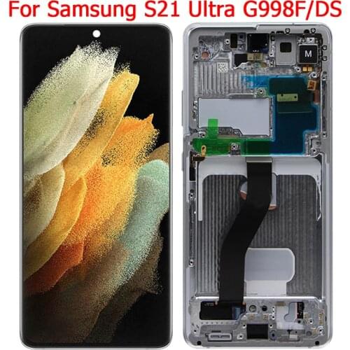 6.8" Original G998B LCD For Samsung Galaxy S21 Ultra 5G Display Screen With Frame S21U SM-G998F/DS G998F LCD Display Screen