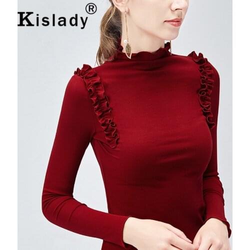 2020 Spring Fall Womens Long Sleeve Turtleneck Patchwork Gothic Shirt Sexy OL Plus Size Blouse Harajuku Korean Fashion Clothes