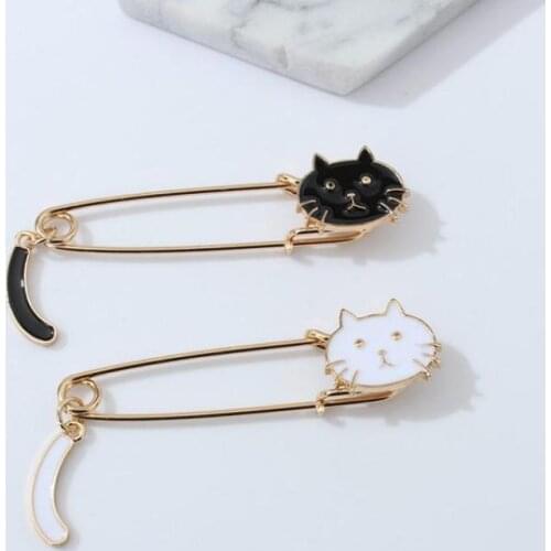 New Fashion Personality Lovely Drip Small Cat Wagging Tail Animal Brooch Simple Dabie Pin Jewelry Large Brooches Teardrop Brooch