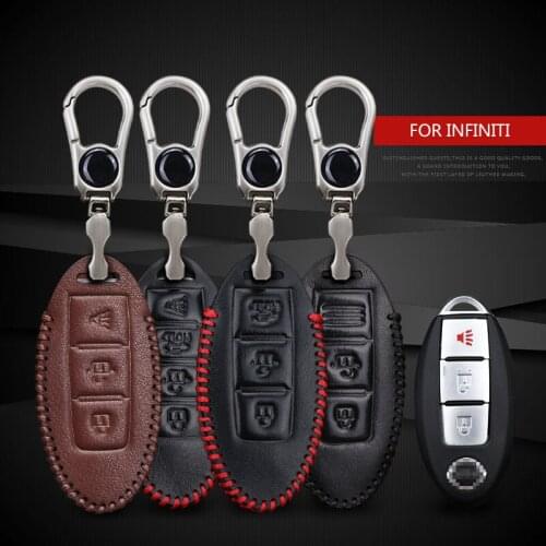 Genuine Leather Men Car Pendant Key Fob Case Cover for Infiniti G25 QX60 QX50 QX70 EX35 EX FX35 Q50 Q60 Q70 Key Chain Styling