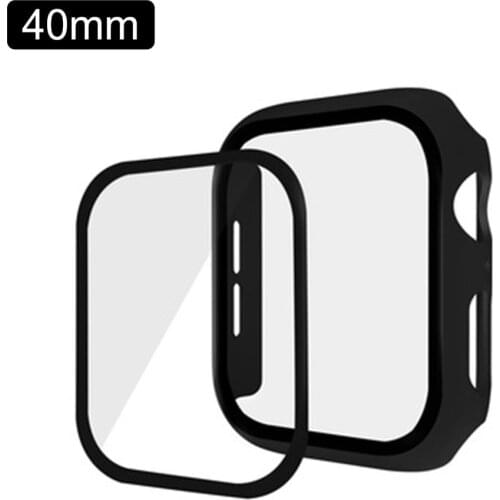 Anti-fingerprint Watch Case Full Plastic Tempered Film PC Screen Protection Cover Durable Case For Apple Watch