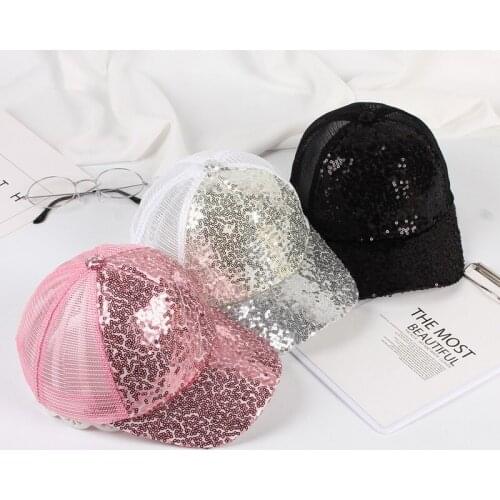 Childrens Sequins Ear Hats Kids Snapback Mesh Baseball Cap Funny Hats Spring Summer Hip Hop Boy girl Hats Caps