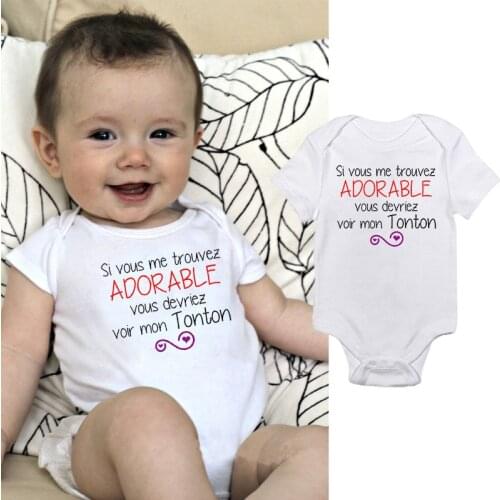 DERMSPE Newborn Baby Boys Girls Short Sleeve Letter Red Print Adorable Cotton Romper Outfits Summer Baby Clothes White Hot